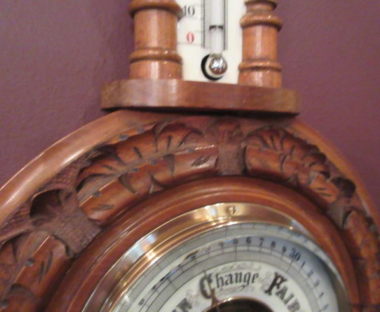 Antique Polished Walnut 'Pendant' Banjo Barometer - Image 5