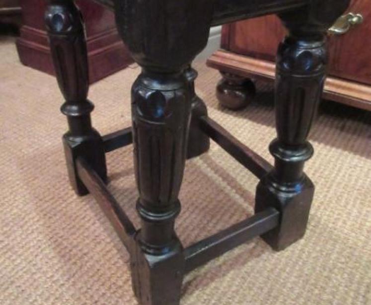 George II Period Antique Oak Joint Stool - Image 3