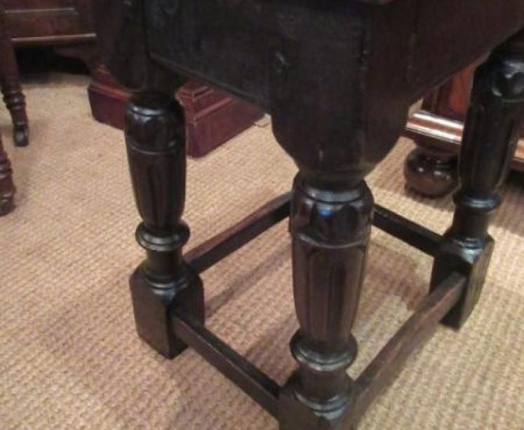 George II Period Antique Oak Joint Stool - Image 4