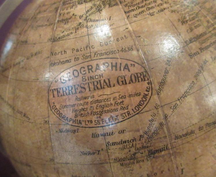 Antique 8" Papier Mache Geographia Terrestrial Globe - Image 2