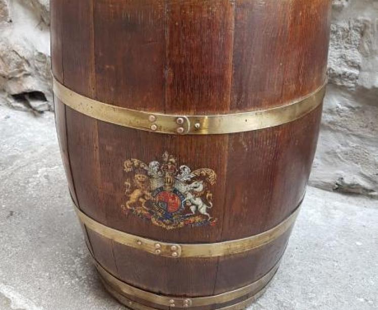 Victorian Oak Brass Bound Royal Coat of Arms Stick Stand - Image 5