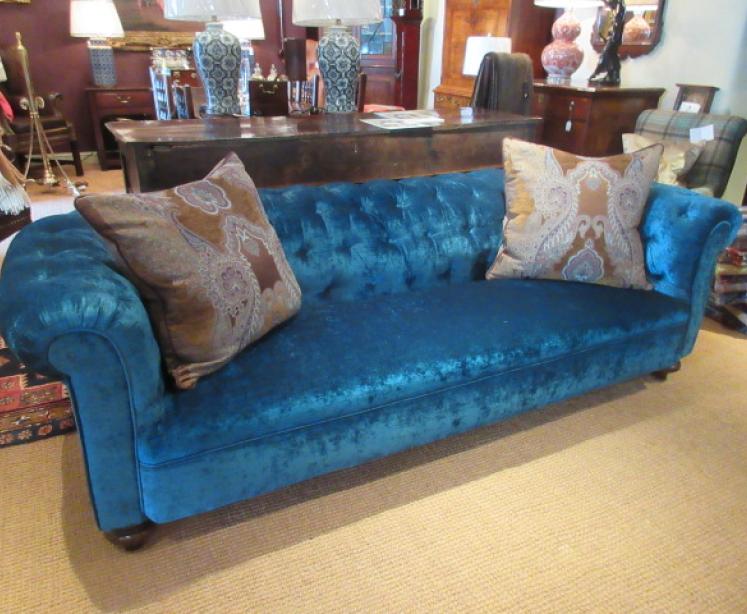 Superb Victorian Antique Upholstered Chesterfield Sofa - Image 1