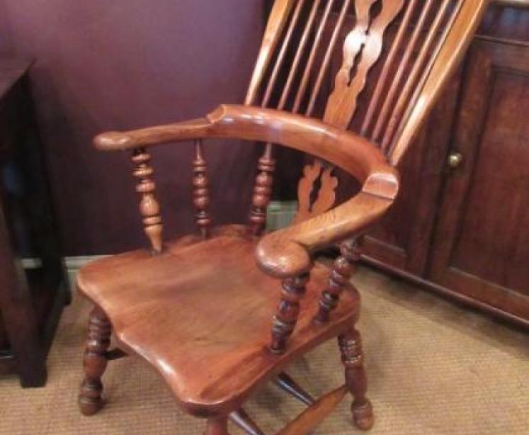 19th Century Ash & Elm High Back Windsor Armchair - Image 5