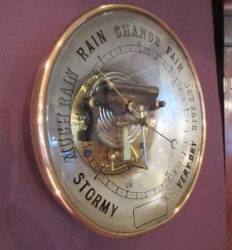 Large 19th Century Antique 8" Skeletonised Marine Barometer