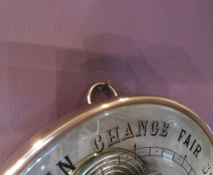 Large 19th Century Antique 8" Skeletonised Marine Barometer - Image 3