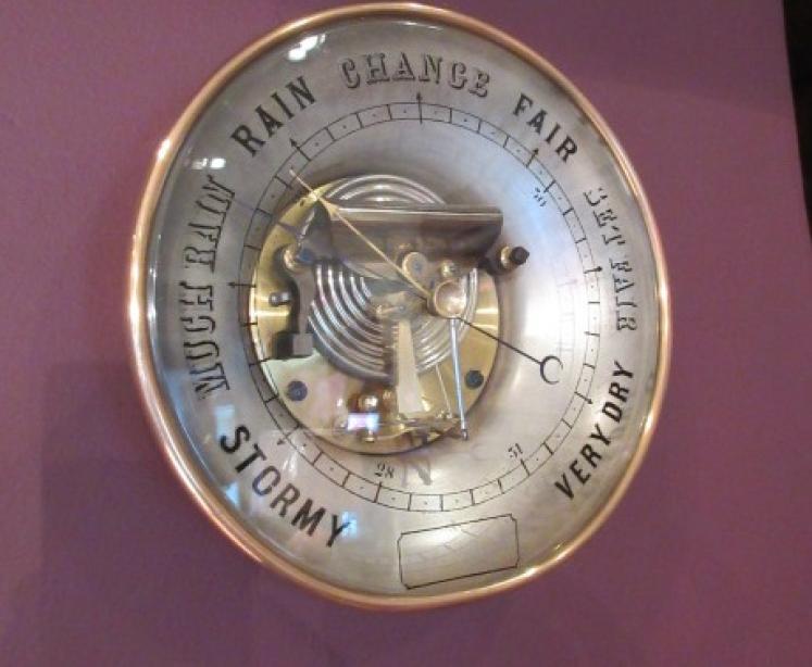 Large 19th Century Antique 8" Skeletonised Marine Barometer - Image 5