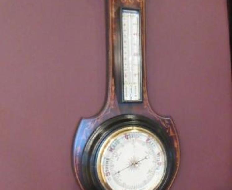 Top Quality Antique Rosewood Inlaid Banjo Barometer - Image 1