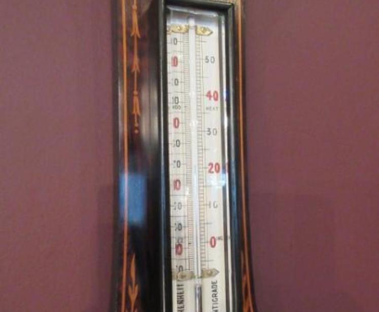 Top Quality Antique Rosewood Inlaid Banjo Barometer - Image 3