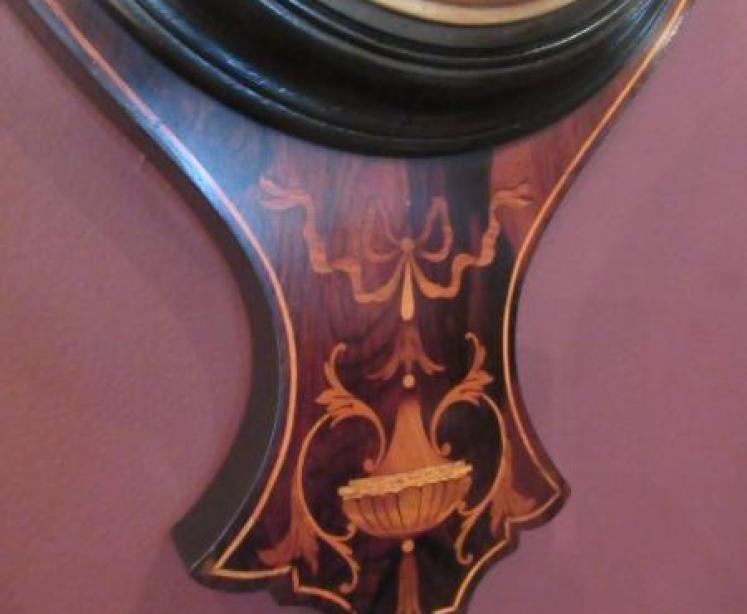 Top Quality Antique Rosewood Inlaid Banjo Barometer - Image 5