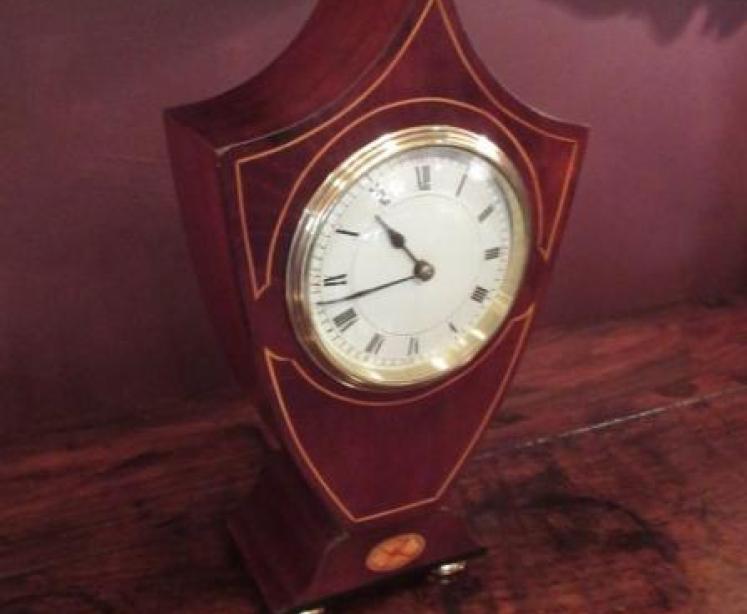 Edwardian Sheraton Inlaid Mantel Clock - Image 1