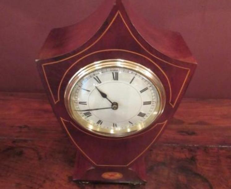 Edwardian Sheraton Inlaid Mantel Clock - Image 4