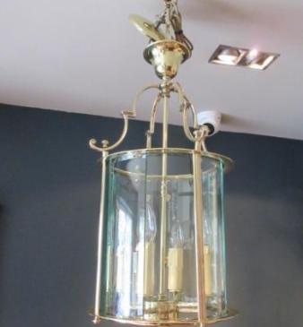 Top Quality 1920's Polished Brass Circular Hall Lantern