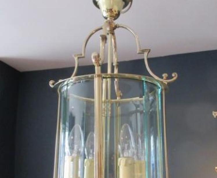 Top Quality 1920's Polished Brass Circular Hall Lantern - Image 5