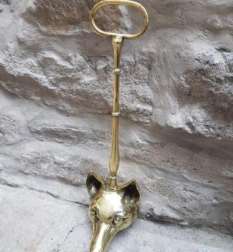 Victorian Cast Brass Fox Head Door Stop