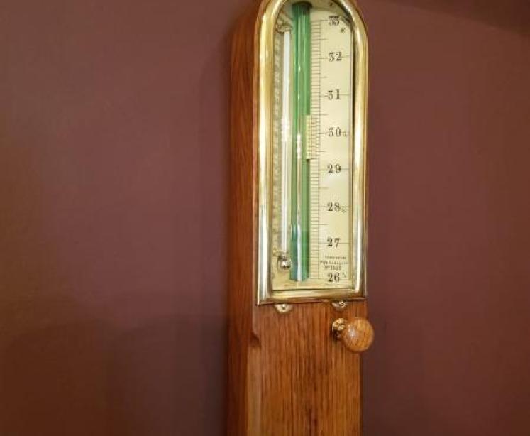 Rare Victorian Oak Miners Stick Barometer - Image 2