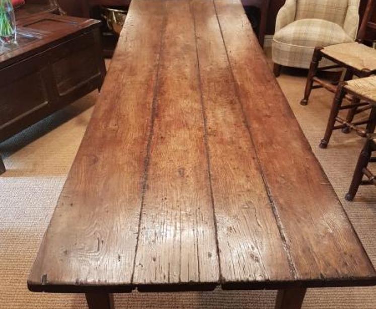 Antique George III English Oak Farmhouse Table - Image 1