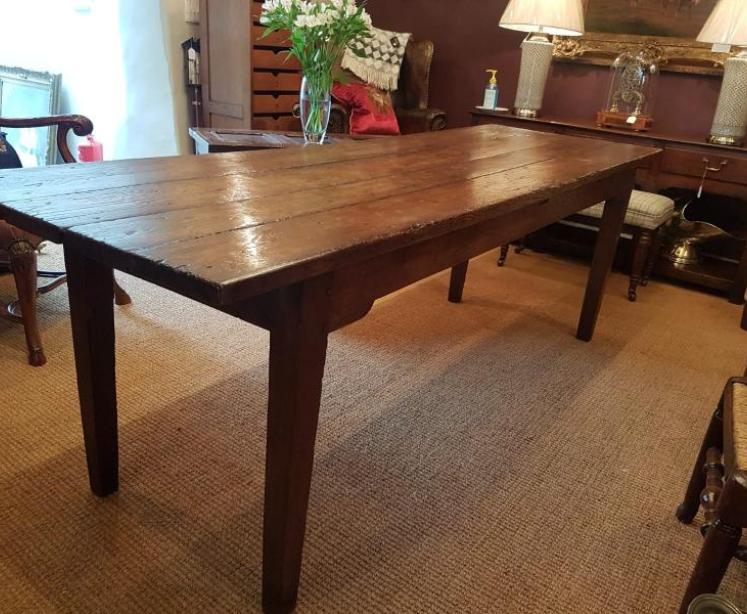 Antique George III English Oak Farmhouse Table - Image 3