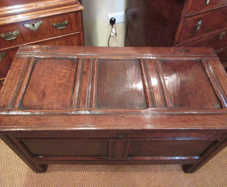 Superb Small George II Period Oak Coffer - Image 2