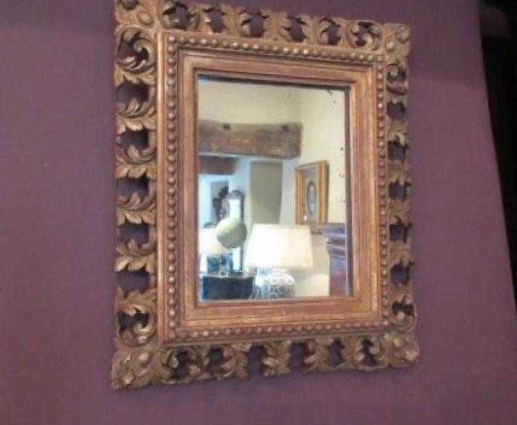 19th Century Antique Plaster Gilt Wall Mirror - Image 5