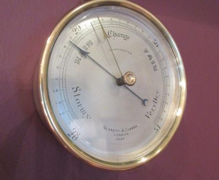 Antique Negretti & Zambra Polished Brass Marine Barometer - Image 1