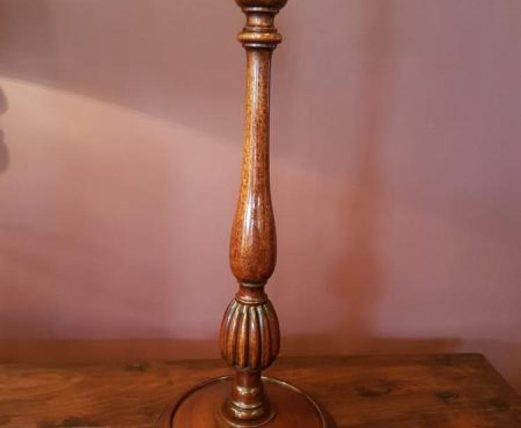 Quality Edwardian Antique Mahogany Table Lamp - Image 5