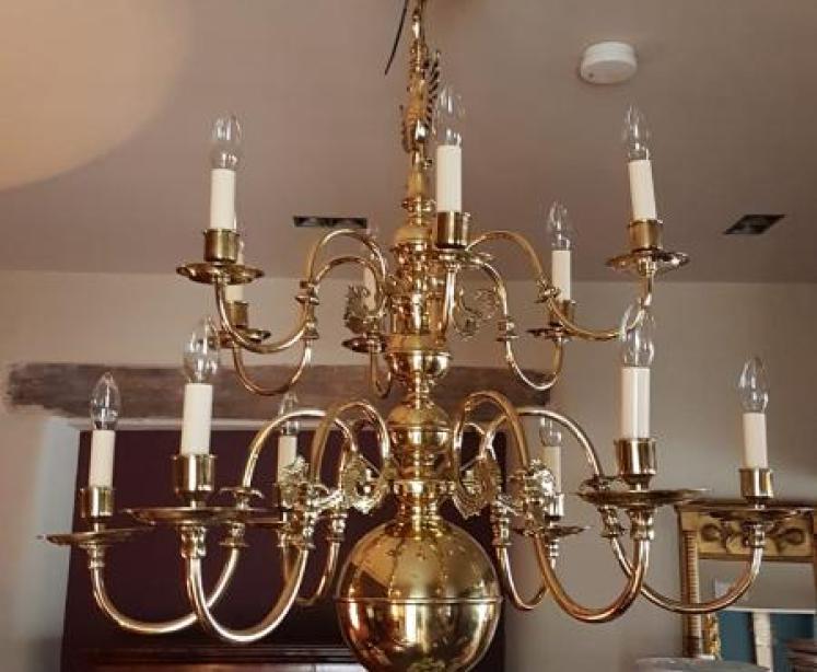 Impressive Late Victorian 12 Arm Two Tier Chandelier - Image 4