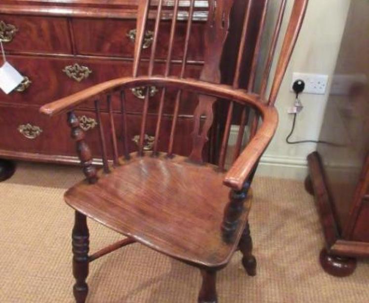 Early Victorian Antique Ash and Elm Windsor Chair - Image 5
