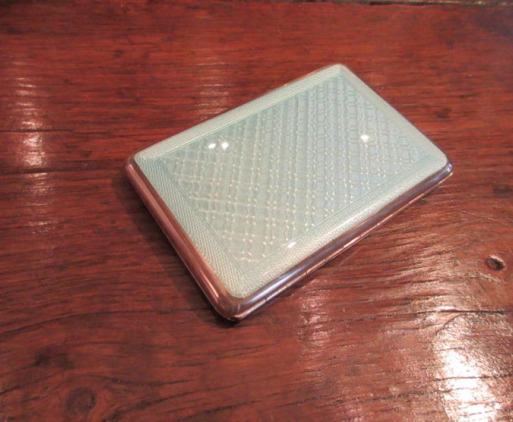 Immaculate Art Deco Silver Enamel Card Case - Image 1