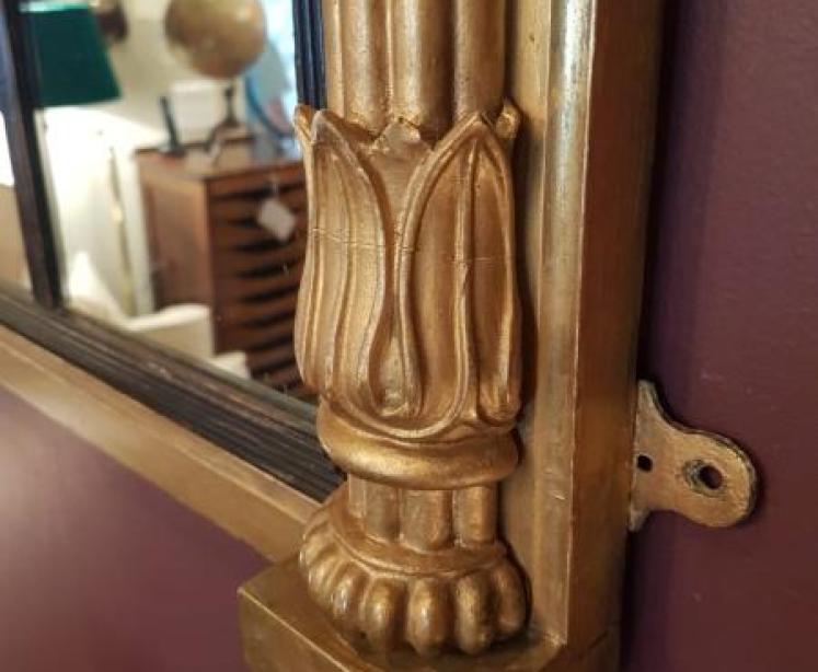 Antique Regency Timber Gilt Over Mantel Mirror - Image 3