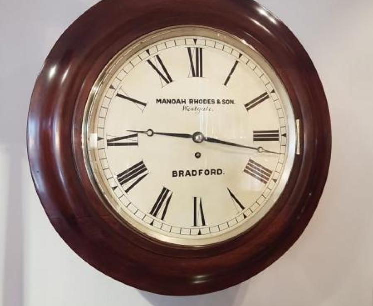Antique Manoha Rhodes of Bradford Fusse Dial Clock - Image 1
