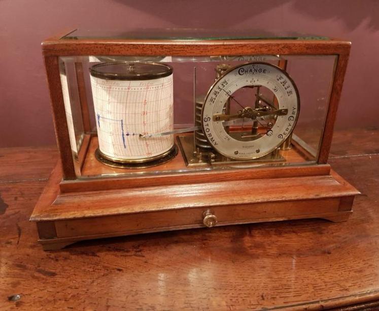 Quality Edwardian Mahogany Case Barograph - Image 1