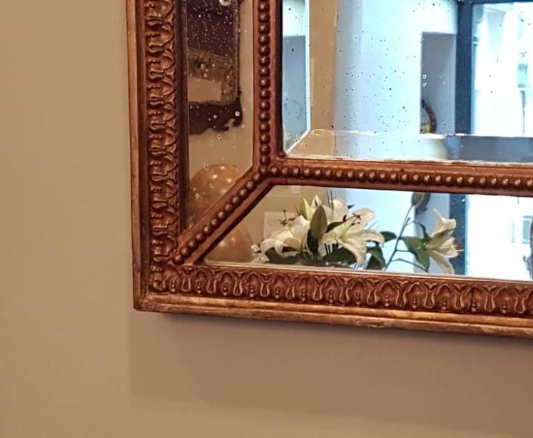 Early Victorian Timber Gilt Segmented Over Mantel Mirror - Image 3