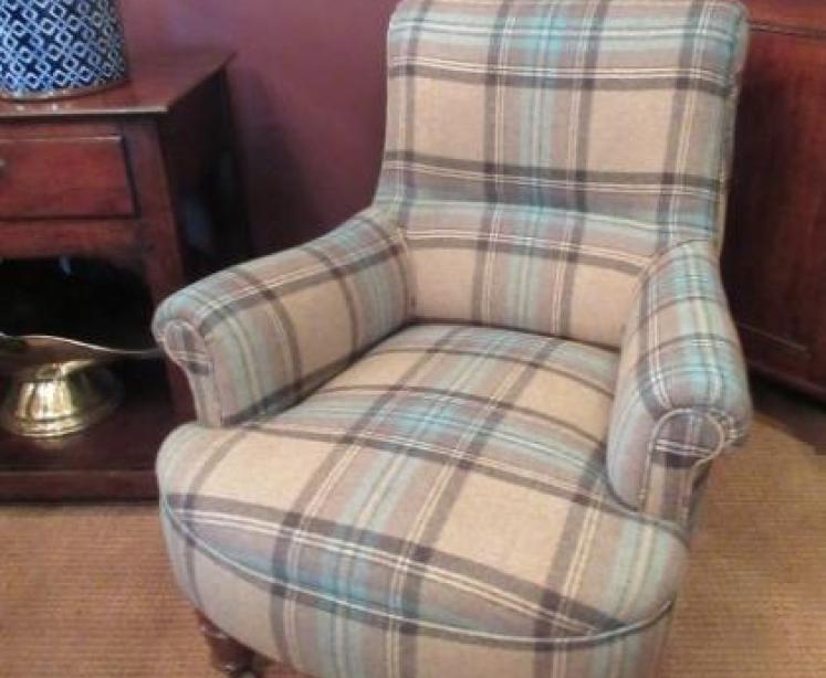 Victorian Antique Upholstered Easy Armchair - Image 1