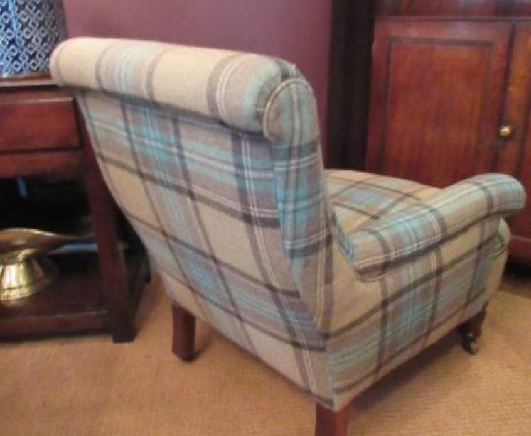 Victorian Antique Upholstered Easy Armchair - Image 4