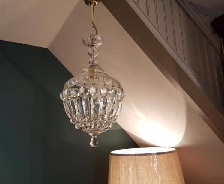 Edwardian Cut Crystal Pendant Light Fitting - Image 5