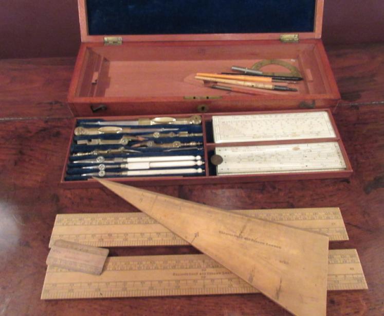 Victorian Antique Large Architect's Drawing Instrument Set - Image 3