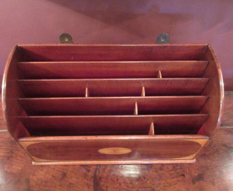 Edwardian Antique Sheraton Inlaid Stationery Rack - Image 4