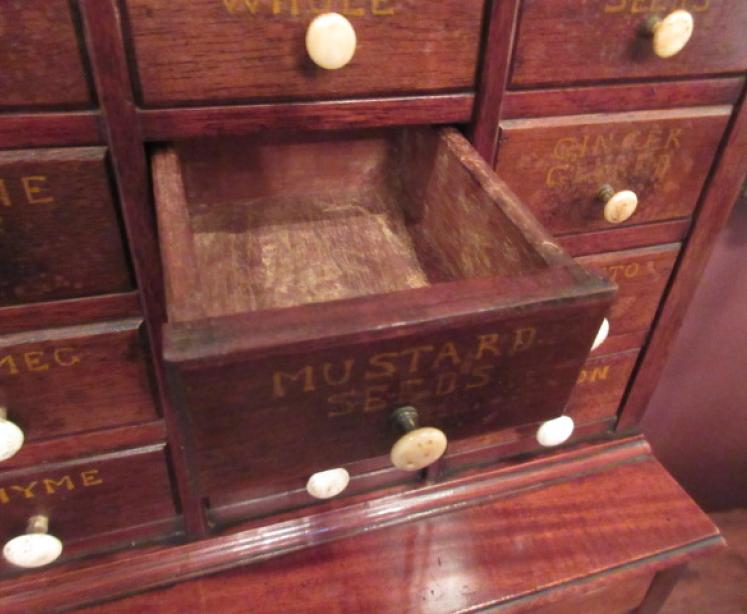 Rare Victorian Mahogany Wall Mounted Spice Cupboard  - Image 5