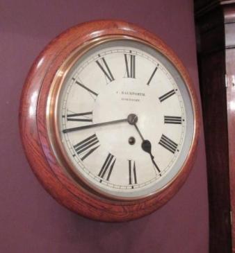 Antique Polished Oak English 10" Dial Wall Clock