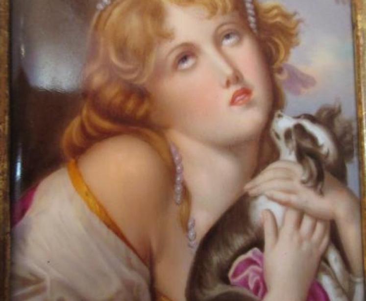 Pair of 19th Century Vienna Porcelain Plaques in Frames  - Image 4