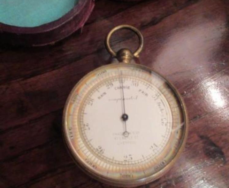 Antique Liverpool Pocket Barometer in Case - Image 2