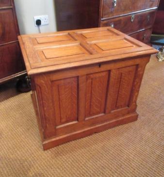 Arts & Crafts Period Antique Solid Oak Paneled Chest