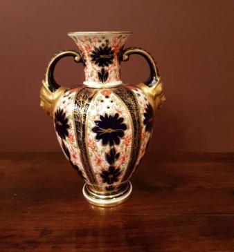 Antique Victorian Royal Crown Derby Imari Vase