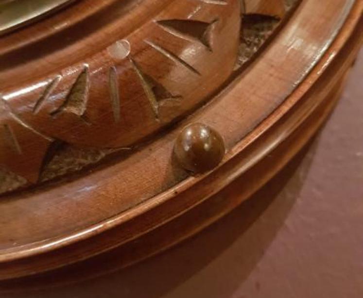 Antique Carved Mahogany Edwardian Barometer - Image 4