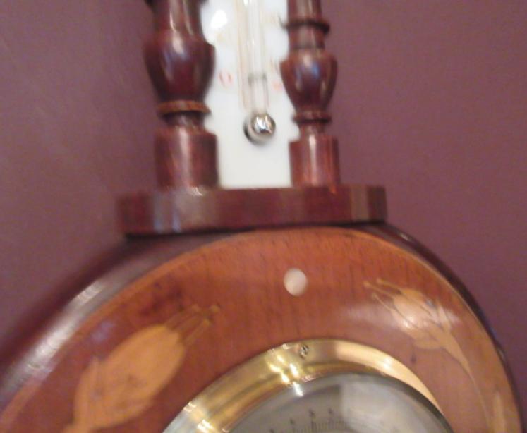 Edwardian Antique Inlaid Pendant Banjo Barometer - Image 5