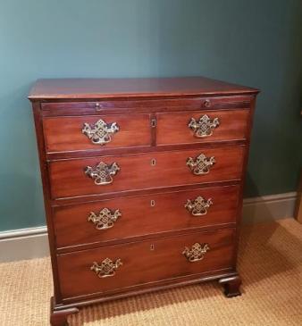 George III Period Antique Mahogany Brushing Slide Chest