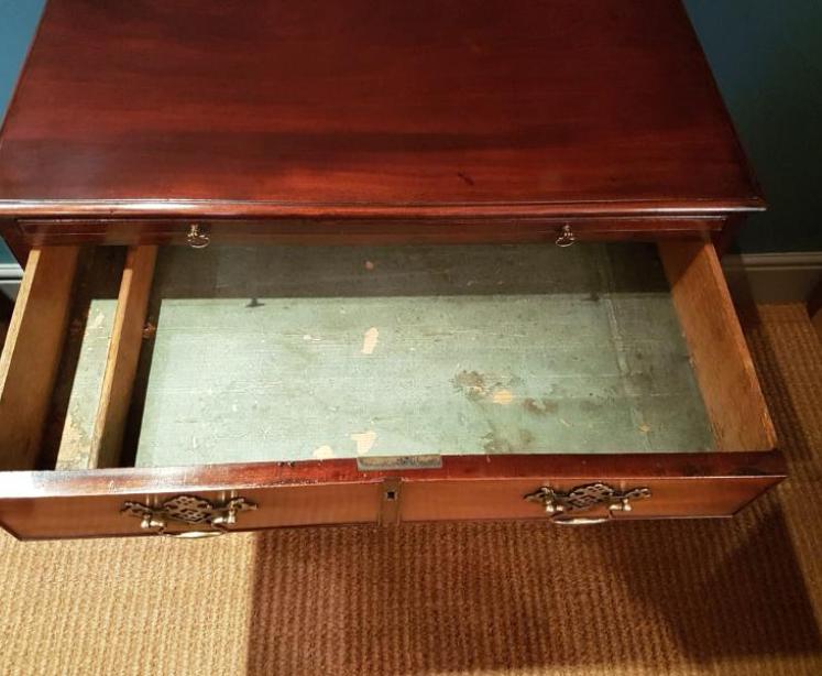 George III Period Antique Mahogany Brushing Slide Chest - Image 3