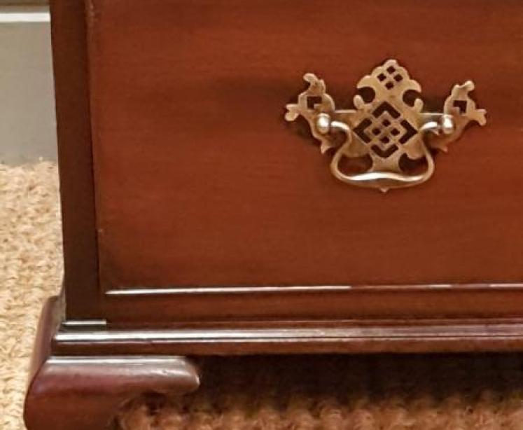 George III Period Antique Mahogany Brushing Slide Chest - Image 5