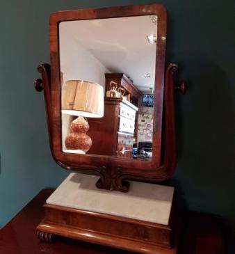 Unusual William IV Period Marble Topped Toilet Mirror