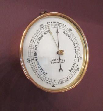 Antique Polished Brass Marine Barometer